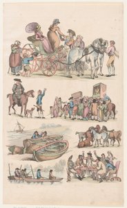 Tafel 16, Umrisse von Figuren, Landschaften und Vieh... für Lernende, Juni 1790 von Thomas Rowlandson