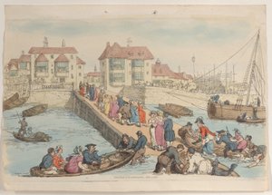 Tafel 25: Ein Landeplatz, aus Welt im Kleinformat, 1816 von Thomas Rowlandson