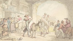Vergnügen einer Poste aux Anes, aus Sentimental Travels (ca. 1821) von Thomas Rowlandson