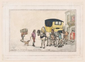 Postjungen und Postpferde im White Hart Inn, 15. Dezember 1787 von Thomas Rowlandson