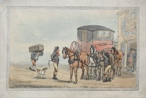 Postjungen und Postpferde im White Hart Inn, 1787 von Thomas Rowlandson
