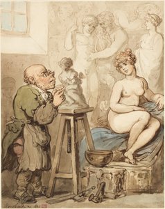 Vorbereitung für die Akademie—Alter Joseph Nollekens und seine Venus von Thomas Rowlandson