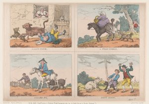 Gezupfter Truthahn, gekochtes Schwein, ein Kalbsherz und rostiger Speck, 1807 von Thomas Rowlandson