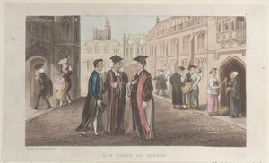 Quae Genus in Oxford, aus Die Geschichte von Johnny Quae Genus, Der kleine Findling von Thomas Rowlandson