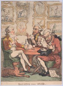 Raising the Wind, 1805-12 von Thomas Rowlandson