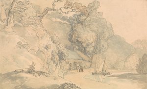 Flusslandschaft mit kleinen Booten von Thomas Rowlandson