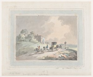 Rustikale Skizze oder Eine Postkutsche reist, 1785-99 von Thomas Rowlandson