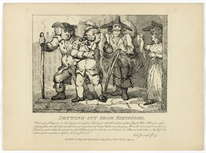 Abreise aus Edinburgh, aus Boswells Reise durch die Hebriden von Thomas Rowlandson