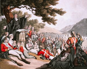Soldaten beim Gottesdienst, ca. 1798 von Thomas Rowlandson
