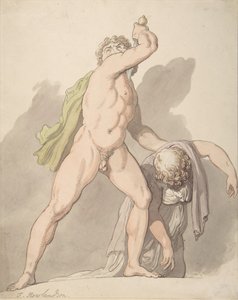 Stehender nackter Mann, der eine ohnmächtige Frau stützt, Ludovisi-Gallier in den Uffizien, 1780-1827