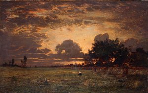 Sonnenuntergang über der Ebene von Barbizon