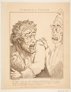 Terrour oder Schrecken Le Brun Travestiert, oder Karikaturen der Leidenschaften, 21. Januar 1800 von Thomas Rowlandson