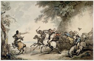 Die Jagd auf den Straßenräuber, ca. 1790 von Thomas Rowlandson