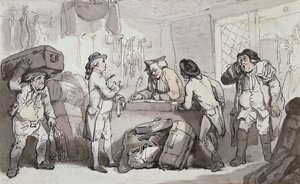 Das Kutschbuchungsbüro: Thomas Rowlandson und Henry Wigstead buchen ihre Passage von Thomas Rowlandson