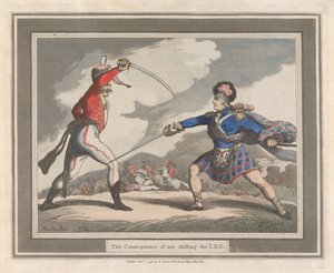 Die Folge des Nichtverlegens des Beins von Thomas Rowlandson