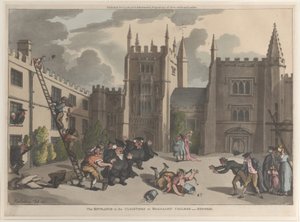 Der Eingang zu den Kreuzgängen am Magdalen College, Oxford, 31. Oktober 1811 von Thomas Rowlandson