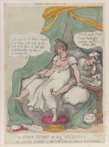 Die erste Nacht meiner Hochzeit, oder Kleiner Boney kein Gegner für eine Erzherzogin, 25. April 1810 von Thomas Rowlandson