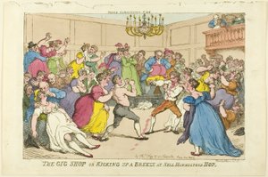 Der Gig-Shop oder Aufregung bei Nell Hamiltons Hop von Thomas Rowlandson