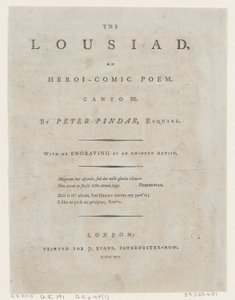 Die Lousiad von Peter Pindar, Frontispiz, 1787