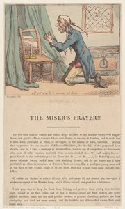 Das Gebet des Geizhalses, 10. Februar 1801 von Thomas Rowlandson