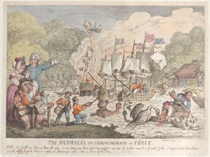 Die Naumachie zur Feier eines Friedens, 23. Juli 1814 von Thomas Rowlandson