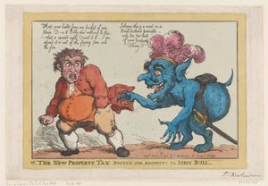 Die neue Grundsteuer zollt John Bull ihren Respekt, 16. April 1806 von Thomas Rowlandson
