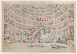 Die Aussicht vor uns, Respektvoll gewidmet den Sängern, Tänzern & Musikern, 13. Januar 1791 von Thomas Rowlandson