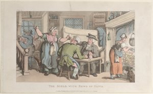 Die Zänkische mit Nachrichten von Olivia, aus Der Pfarrer von Wakefield von Thomas Rowlandson