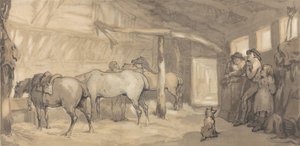 Der Stall eines Gasthauses, ca. 1790