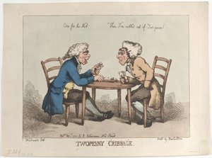 Twopenny Cribbage, [1. Oktober 1799], neu aufgelegt 1810 von Thomas Rowlandson