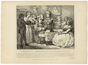 Veronica Ein Frühstücksgespräch, aus Boswells Reise durch die Hebriden von Thomas Rowlandson