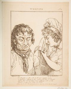 Weinender Le Brun Travestiert, oder Karikaturen der Leidenschaften, 21. Januar 1800 von Thomas Rowlandson