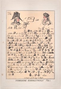 Yorkshire Hieroglyphen, Tafel 1, 8. März 1809 von Thomas Rowlandson