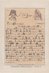 Yorkshire Hieroglyphen, Platte 2, 11. März 1809 von Thomas Rowlandson