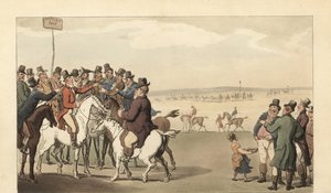 Junger englischer Herr beim Glücksspiel auf der Rennbahn von Newmarket von Thomas Rowlandson