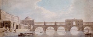 Vorgeschlagenes Design für eine Brücke über die Themse am Somerset House von Thomas Sandby