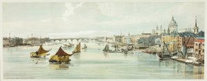 Blackfriars, von der Southwark-Brücke, Platte sechs aus Original Views of London as It Is von Thomas Shotter Boys