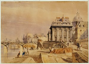 Das Institut und die Pont des Arts, Paris, 1828 von Thomas Shotter Boys