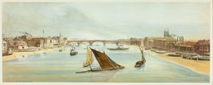 London Bridge, von der Southwark Bridge, Tafel vier aus Originalansichten von London wie es ist von Thomas Shotter Boys