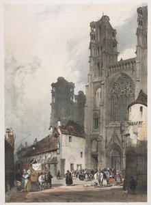 Malerische Architektur in Paris, Gent, Antwerpen, Rouen: Laon, Frankreich, 1839