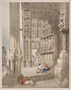 Malerische Architektur in Paris, Gent, Antwerpen, Rouen: Südportal der Kathedrale von Chartres, Chartres, Frankreich