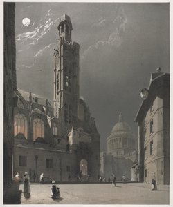 Malerische Architektur in Paris, Gent, Antwerpen, Rouen: St. Etienne du Mont und das Pantheon, Paris von Thomas Shotter Boys