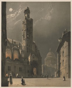 Malerische Architektur in Paris, Gent, Antwerpen, Rouen: St. Etienne du Mont und das Pantheon, Paris von Thomas Shotter Boys
