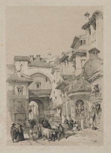 Malerische Skizzen in Spanien: Tor von Vivarrambla, Granada, 1837 von Thomas Shotter Boys