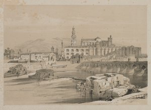 Malerische Skizzen in Spanien: Überreste einer römischen Brücke am Guadalquivir, Cordoba von Thomas Shotter Boys