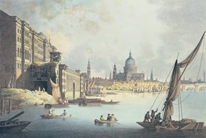 Ansicht von Somerset House und der Themse, 1796 von Thomas Snr. Malton