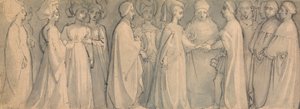 Fries einer mittelalterlichen Hochzeit von Thomas Stothard