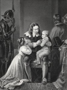 König Karl I. von England verabschiedet sich vor seiner Hinrichtung von seinen Kindern, graviert von A.H. Payne