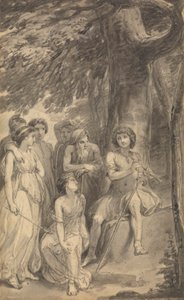 Eine von sechs Illustrationen zu Fénelons "Die Abenteuer des Telemach, Sohn des Odysseus"