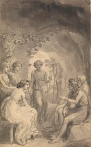 Eine von sechs Illustrationen zu Fénelons "Die Abenteuer des Telemach, Sohn des Odysseus"